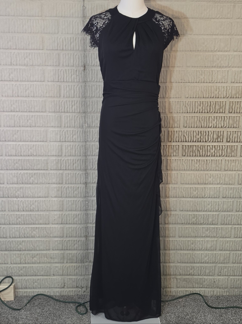Betsey & Adam Black Lace Homecoming Dress